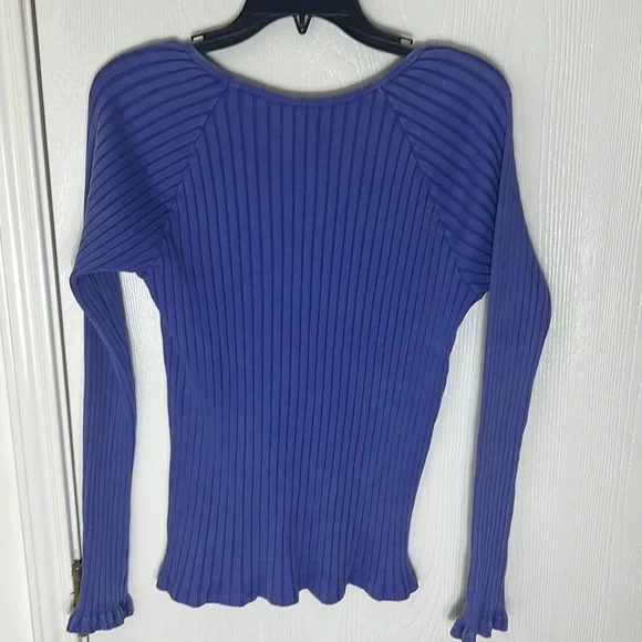Women’s Slim Fit Long Sleeve Ribbed Tee Knox Rose Purple. Size M - Picture 8 of 8